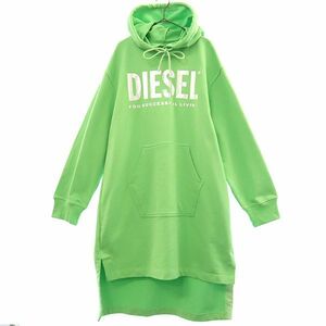 ディーゼル ロゴプリント 長袖 スウェット ワンピース S グリーン DIESEL レディース 240104