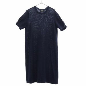 アーペーセー 半袖 コットン ニット ワンピース L ネイビー A.P.C. レディース 240112