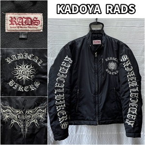 KADOYA RADS Lサイズ カドヤ ナイロン ライダースジャケット トライバル 刺繍 ビンテージ 中綿入り