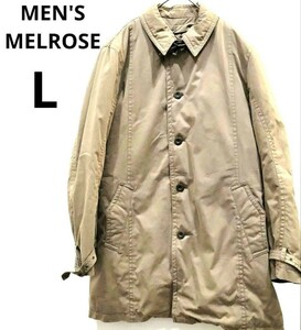 メンズ　メルローズ　MEN'S MEN'SMELROSE ステンカラーコート ベージュライナー付き