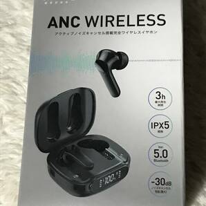 未使用品 ANC WIRELESS Bluetooth ブルートゥース アクティブノイズキャンセル搭載 ワイヤレスイヤホンの画像1