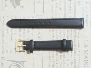 幅１４mm腕時計 ベルト 黒 尾錠金色