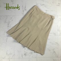 Harrods ハロッズ ペプラムフレアスカート 膝丈 裏地あり レディース ボトムス ベージュ サイズ1*LC517_画像1