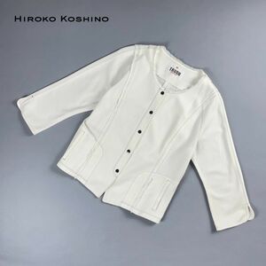 TRUNK HIROKO KOSHINO トランクヒロココシノ ワッフルカーディガントップス レディース 白 ホワイト サイズ40*LC1459