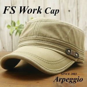 FS work Cap ワークキャップ カーキ　ベージュ　ダメージ加工　ビンテージ加工　男女OK 送料\350♪　メンズ レディース　サイズ調整可