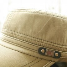 FS work Cap ワークキャップ カーキ　ベージュ　ダメージ加工　ビンテージ加工　男女OK 送料\350♪　メンズ レディース　サイズ調整可_画像6