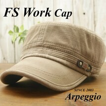 FS work Cap ワークキャップ ブラウン　ダメージ加工　ビンテージ加工　男女OK 送料\350♪　メンズ レディース　サイズ調整可_画像1