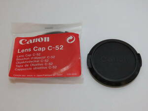 Canon Lens Cap 52mm (C-52 J, Snap-on type) キャノン レンズキャップ 未使用品 ＋ 中古品