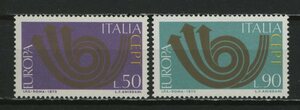 ∞イタリア　1973年　＜ヨーロッパ＞切手　SC#1108~09　未使用NH　2種完