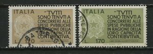 ∞イタリア　1976年　納税キャンペーン　SC#1259~60　使用済　2種完