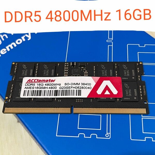 DDR5 16GB 4800MHz SODIMM PC5-38400 CL40 1.1V ラップトップ用 Acclamator