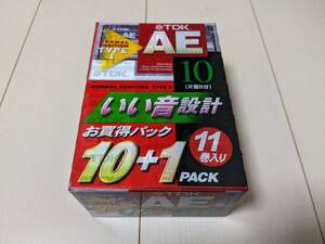 ★未使用品☆TDK カセットテープ ノーマルポジション AE 10分 AE-10X11F 11本組 昭和レトロ カラオケ/録音/音楽/おけいこ 土日祝も発送可