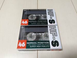 * rare * unused / unopened goods SONY cassette tape normal position HF-S 46 minute HF-S46B total 2 ps Showa Retro karaoke / recording / music Saturday, Sunday and public holidays . shipping possible 