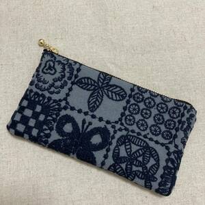 ミナペルホネン ハンドメイド　forest tile navy ポーチ