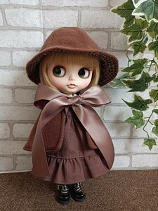 *asahi* 　ブライス アウトフィット　 大きなリボンの茶色コーデ　服　ピュアニーモｓにも