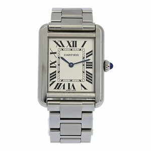 カルティエ タンクソロ・クォーツ時計/SS/stainless steal-59.3g/W5200013/シルバー/Cartier 翌日配送可■505809