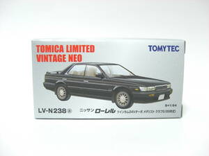  Tomica Limited LV-N238a 1/64 Nissan Laurel ( black ) twincam 24V turbo Medalist Club S(89 year )C33 type Vintage Neo unopened 