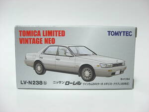 トミカリミテッド LV-N238b 1/64 日産 ローレル(白/金) ツインカム24Vターボ メダリスト クラブL（89年式）C33型 ヴィンテージネオ未開封