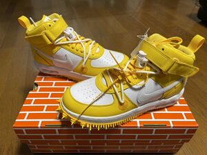 新品 Off-White×NIKE エアフォース1 Mid オフホワイト 27.5cm バーシティメイズ