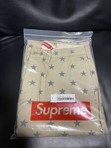 新品 Supreme Chino Pant Khaki Starsシュプリーム チノー パンツ カーキ スターズ34インチ