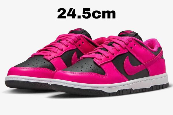 ナイキ ウィメンズ ダンク ロー フィアスピンク/ブラック/ファイヤーベリー 24.5cm Nike WMNS Dunk Low Fierce Pink/Black/Fireberry