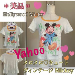Pファン必見！キュート【美品】《ハリウッド・ミッキー》ヴィンテージ　Tシャツ　Walt Disney Mickey Mouse