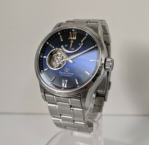 H送料無料ORIENT STARオリエントスター動作品F6R4-UAA0自動巻オープンハート格安パワーリザーブ青ブルー文字盤メンズ腕時計 