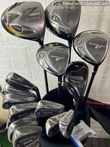 【お手軽スタートセット】初心者/入門者向TaylorMade SPALDING Wilson等 全15本フルセット バッグ付き フレックスS テーラーメイド_画像1