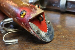 1920年代 レア HEDDON BASSER GE L オールドルアー / バルサ50 ZEAL 道楽 ハトリーズ ザウルス などの ウッドルアー好きに