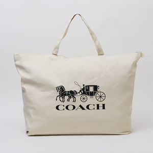 【新品】◆コーチ COACH◆2022年福袋 トートバッグ エコバッグ ベージュ系 黒ロゴ(特大) ★非売品 ※バッグのみ