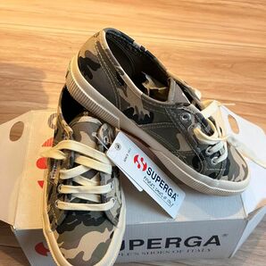 新品　SUPERGA スペルガ　カモフラ　レディーススニーカー　23㎝