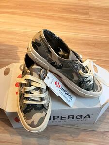 新品　SUPERGA スペルガ　カモフラ　レディーススニーカー　23㎝