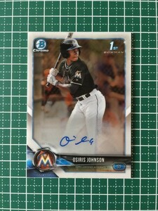 即決のみ！★TOPPS MLB 2018 BOWMAN DRAFT BASEBALL CDA-OJ OSIRIS JOHNSON【MIAMI MARLINS】直筆サインカード 18★