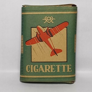 戦前戦中 森永製菓 CIGARETTE CHOCOLATE 空き箱　シガレット　チョコレート戦闘機柄/慰問お菓子戦争煙草タバコ日本陸軍海軍ミリタリー