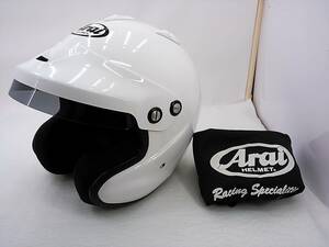 【送料無料】良品 Arai アライ GP-J3 ホワイト Mサイズ 57-58cm 4輪用 カート ジェットヘルメット