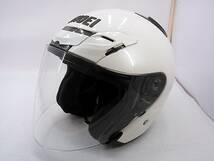 【送料無料】外観良品 SHOEI ショウエイ J-FORCEⅢ J-FORCE3 Jフォース3 CRYSTAL WHITE クリスタルホワイト Lサイズ ジェツトヘルメット_画像2