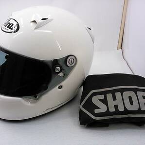 【送料無料】外装良品 希少モデル Arai アライ GP-5X ホワイト Mサイズ 57-58cm スモークシールド付き フルフェイスヘルメット
