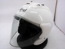 【送料無料】良品 Arai アライ SZ-Ram4 GLASS WHITE グラスホワイト Lサイズ ジェットヘルメット_画像2