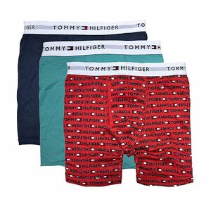 【新品】TOMMY HILFIGER トミーヒルフィガー メンズ ボクサーパンツ 3枚セット 下着 ネームロゴ USサイズ / Sサイズ 09TE015 940