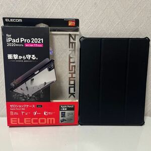 601i2601 エレコム iPad Pro 11 第3/2世代 (2021/2020年)ウェイク ハイブリッドケース 背面クリア 衝撃吸収 三つ折りスタンド ブラック 