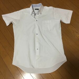  半袖 シャツ ボタンダウンシャツ ワイシャツ★メンズLLサイズ 水色 送料230円 