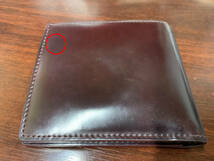 【中古】GANZO シェルコードバン2 二つ折り財布 バーガンディ SHELL CORDVAN2_画像3