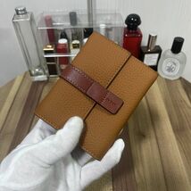 【田中革具】 長財布 牛革 革財布 コンパクト財布 三つ折り財布 レディース 本革 新品 未使用 送料無料 人気商品 ブラウン_画像4