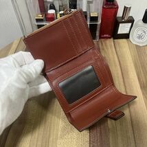 【田中革具】 長財布 牛革 革財布 コンパクト財布 三つ折り財布 レディース 本革 新品 未使用 送料無料 人気商品 ブラウン_画像7