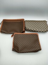 1円〜 クラッチバッグ 3点おまとめ CELINE セリーヌ マカダム柄 ブラウン系 PVC GUCCI グッチ セカンドバッグ ポーチ ベージュ系 総柄_画像4