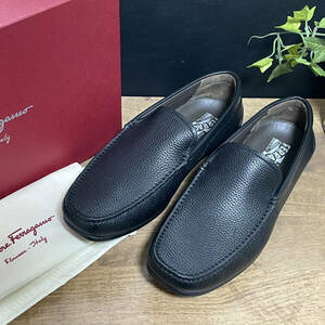 3…Salvatore Ferragamo サルヴァトーレフェラガモ メンズ 7 1/2　3E スリッポン ローファーシューズ（ブラック）（未使用）