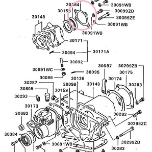 三菱ジープ J53,J55,J56,J57,J58,J37,J36他用トランスファーオイルシール（リア用）バックプレートガスケット付MJM65257相当品の画像5