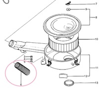 三菱ジープ キャブレターヒートダクト(ヒートパイプ)新品J56,58,57,37,G54B,4G53,4G52(Φ42×160mm)_画像1