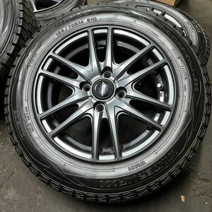 【バリ溝！】【美品！】スタッドレス DUNLOP WINTERMAXX 165/70R14 PCD100 4穴 5.5J