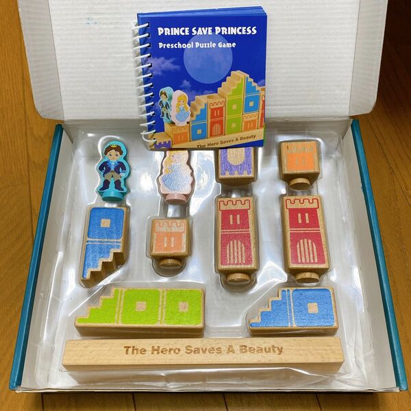 王子様とお姫様 木製パズルゲーム 立体パズル 積み木 知育玩具